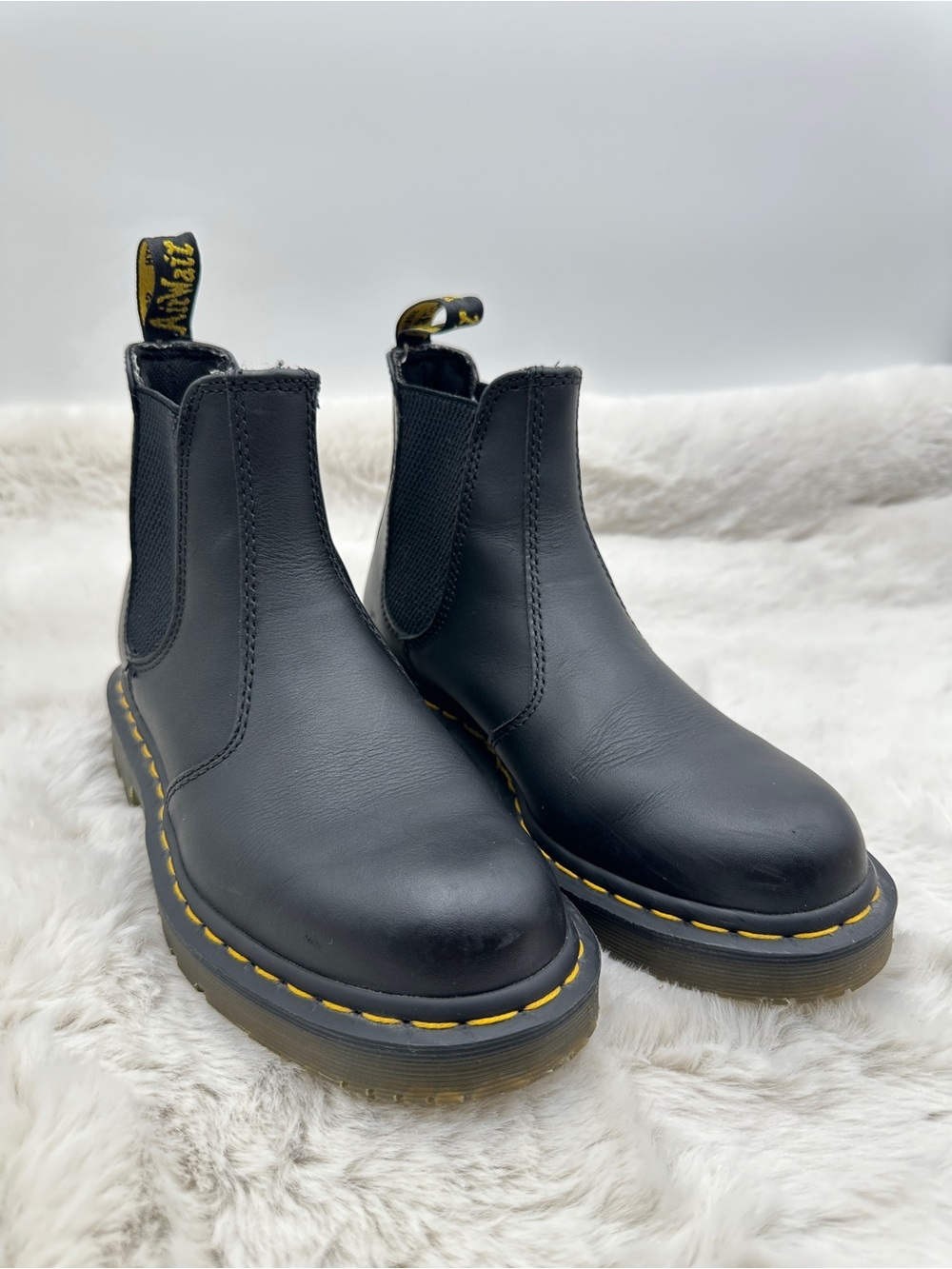 Dr. Martens 2976 SR Chelsea Boots Black Leather safety‎ men’s size 6